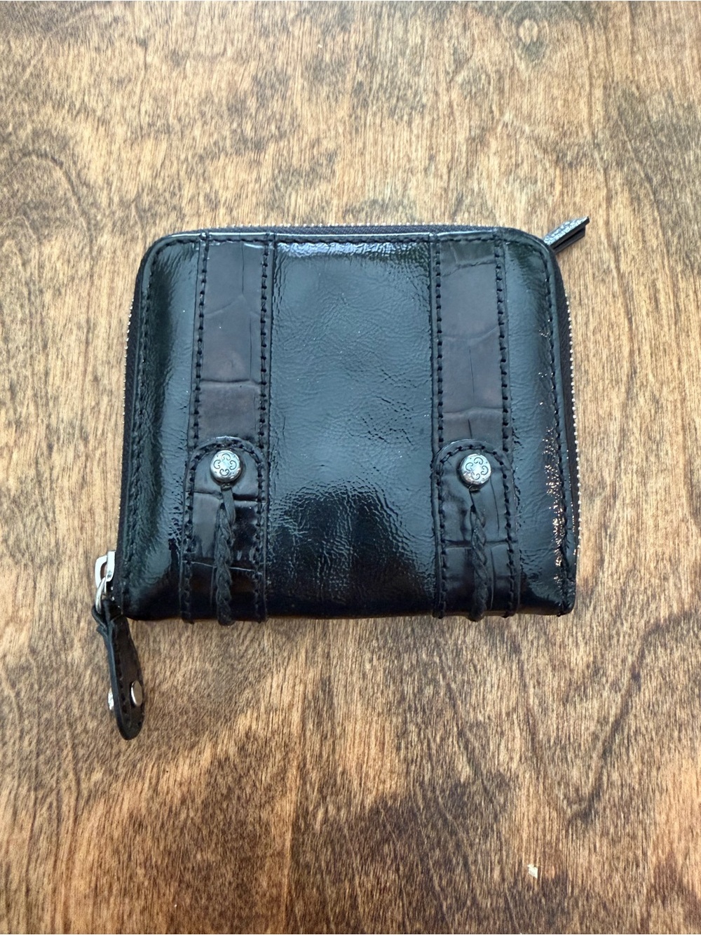 Brighton Black Leather Zip Wallet - Classic Black